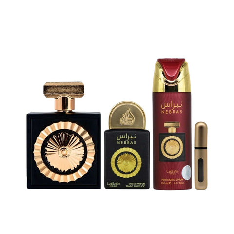 Set Lattafa Pride Nebras EDP 100ML+EDP 20ML+Perfume Spray 200ML