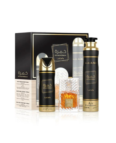 Set Khamrah Perfume Edp 100ml + Desodor 200ml+Frech Air